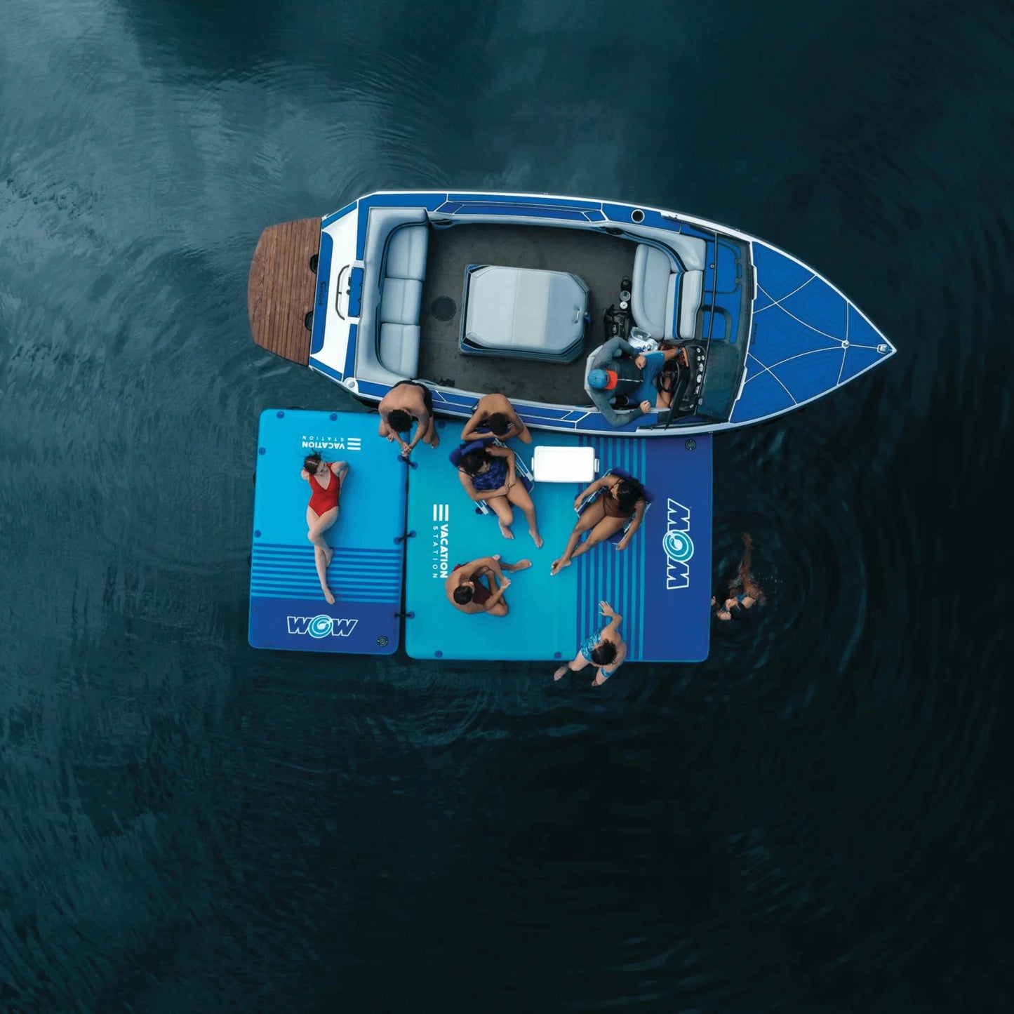 WOW Watersports 10'X8'X6" Drop Stitch Vacation Station Dock W Handles