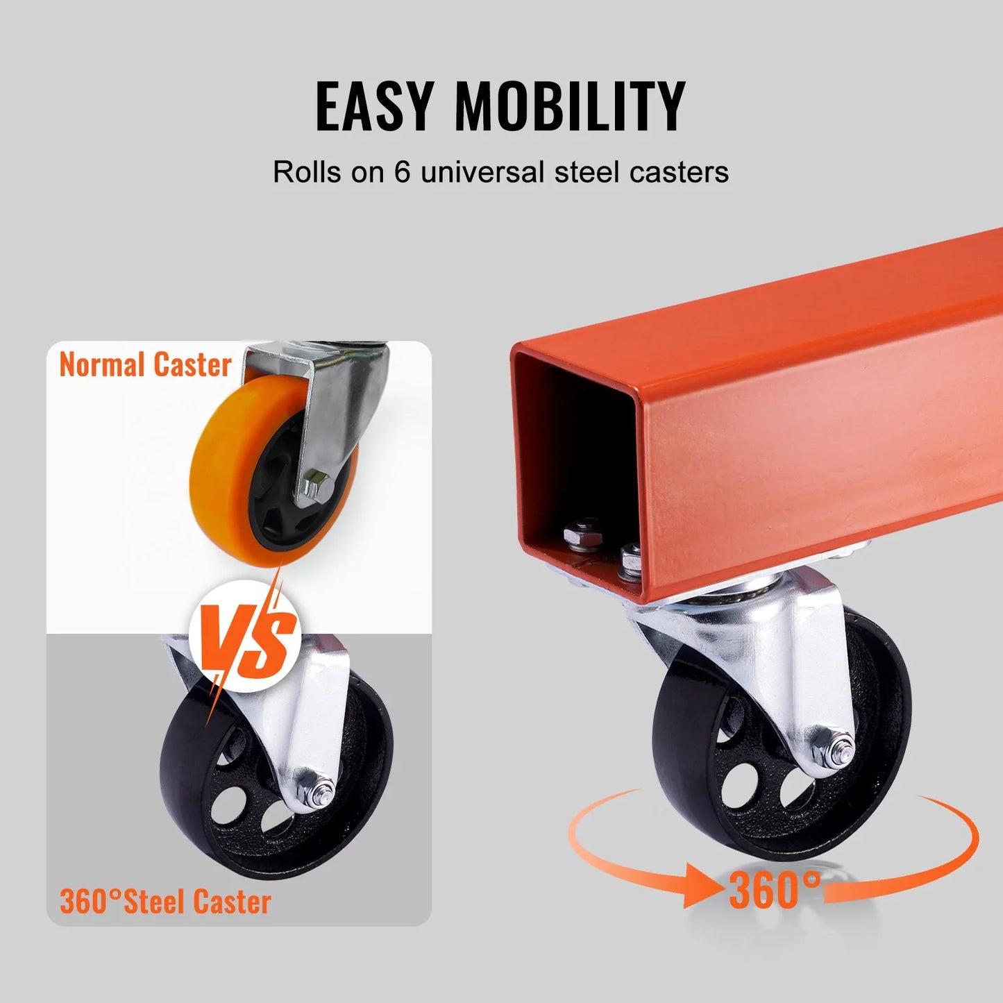 VEVOR Hydraulic Engine Hoist with Lever, 2 Ton/4400 LBS Heavy-Duty Cherry Picker Shop Crane, Foldable Engine Crane and Engine Hoist Leveler for Auto Repair, Motors, Weights Lifting, Loading