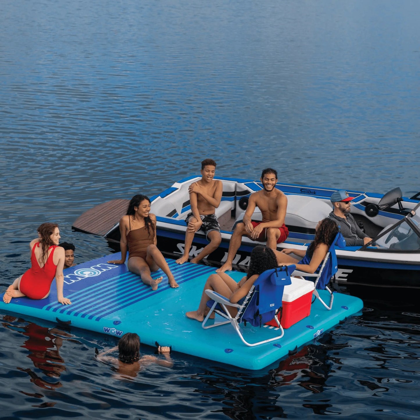 WOW Watersports 10'X8'X6" Drop Stitch Vacation Station Dock W Handles