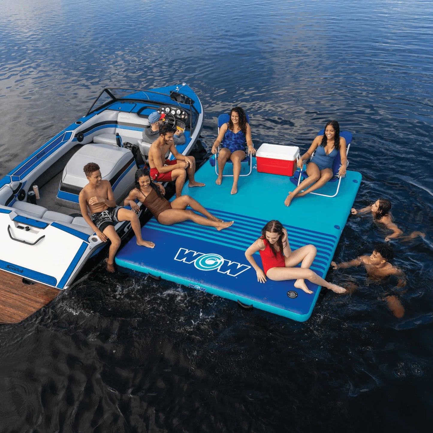 WOW Watersports 10'X8'X6" Drop Stitch Vacation Station Dock W Handles