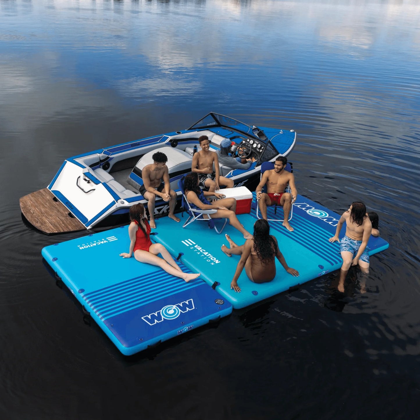 WOW Watersports 10'X8'X6" Drop Stitch Vacation Station Dock W Handles