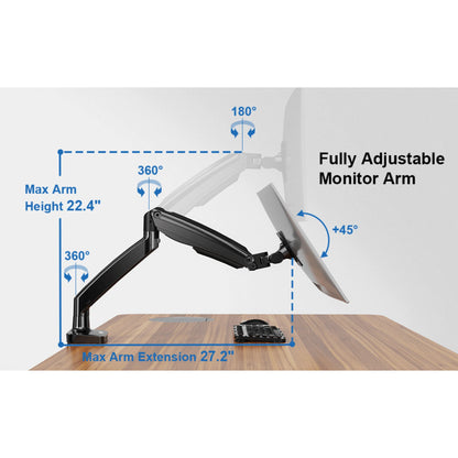Ergoav Ergolink Motion Desk Mount for Single Monitors up to 34" and 22 Lbs