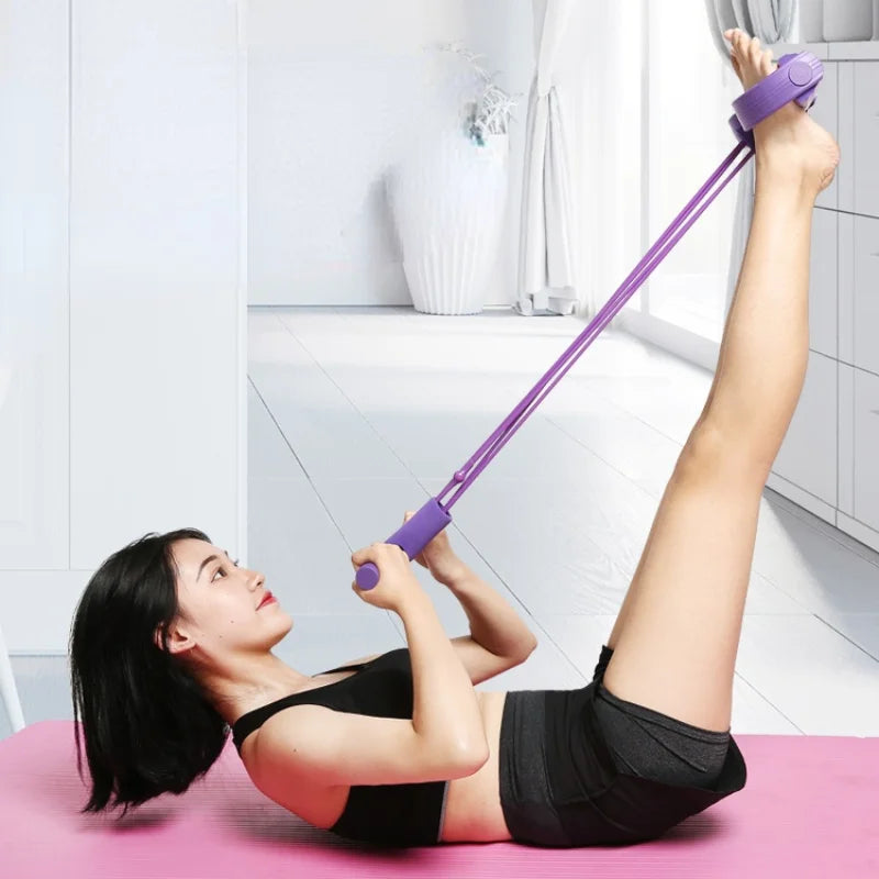 Multifunction Tension Rope, 6-Tube Elastic Yoga Pedal Puller Resistance Band, Natural Latex Tension Rope Fitness Equipment, for Abdomen/Waist/Arm/Leg Stretching Slimming Training