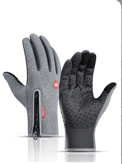 Heated Winter Gloves Touch Screen Riding Motorcycle Sliding Waterproof Sports Gloves with Fleece