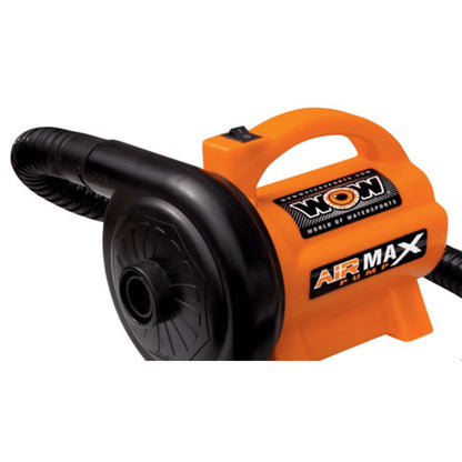 WOW Watersports AIR MAX PUMP with 5 Universal Valve Adapters and 12Ft Cord