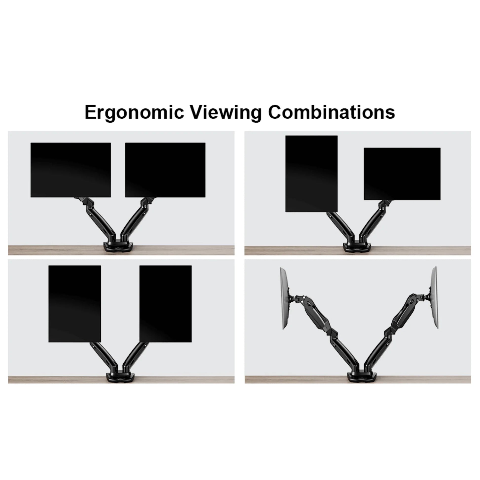 Ergoav Gas Spring Desk Mount for Dual Monitors 13" to 27"