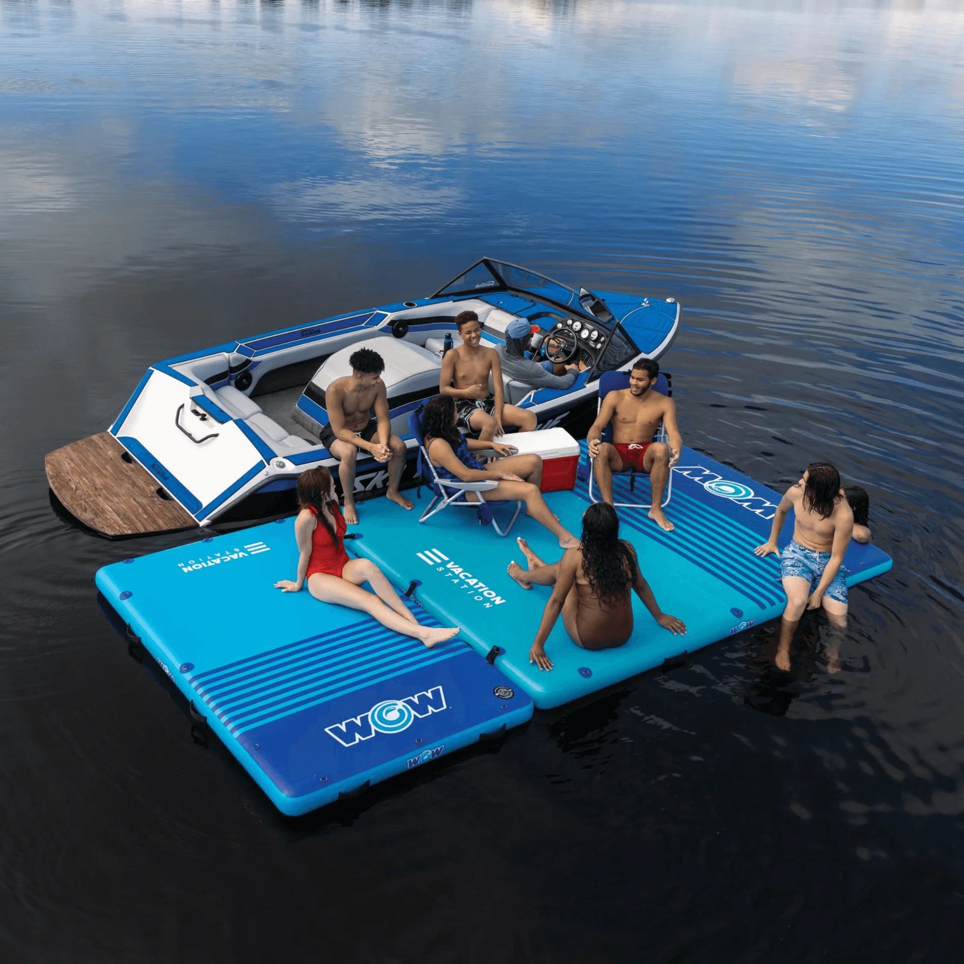 WOW Watersports 10'X8'X6" Drop Stitch Vacation Station Dock W Handles